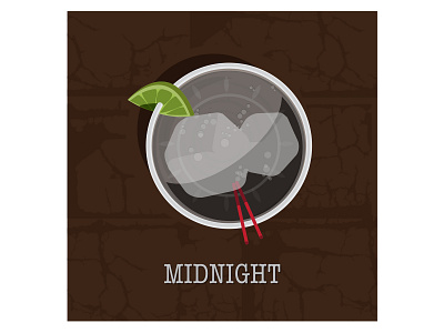 Cocktail 12am adobe illustrator around the clock bar beverages color design drinks gin gin and tonic glass illustration late night lime midnight out on the town time time of day tonic