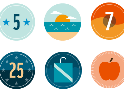 Badge unlocks achievement app apple badge beach circles game reward shopping