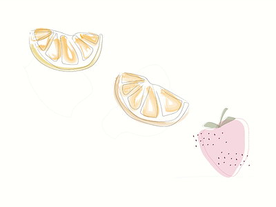 the fruit art design energy flat freshworks illustration lemon logo strawberry tasty vector