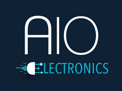 AIO ELECTRONICS LOGO aio branding design electronics graphic logo typography