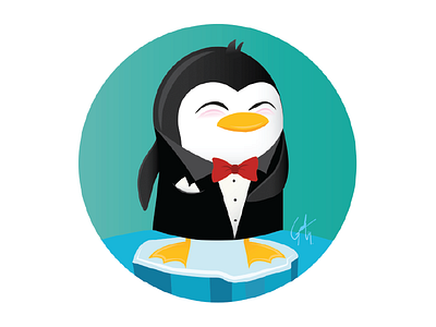 MR. BADASS character design cute. illustration fancy mr penguin