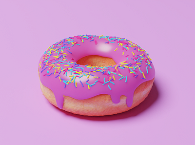 Donut with Sprinkles – Level 2 3d 3d art belnder donut pink