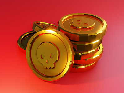 Gold Coins 3d 3d art 3d artist 3d illustration b3d blender blender3d coin coins gold gold coin red render