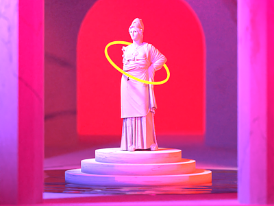 Athena.blend athena b3d blender blender render cycles render greek statue pink red statue