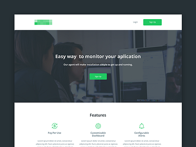 Website design for monitoring start up.