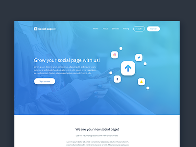 Home page design for Social Media Agency agency design home page media simple social ui ux website