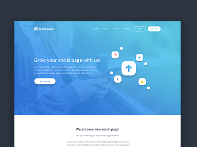 Home page design for Social Media Agency