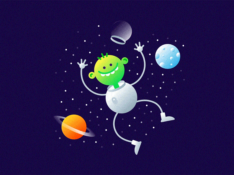 Lost in space 👽🛰 alien animation character design illustration motion design planets space