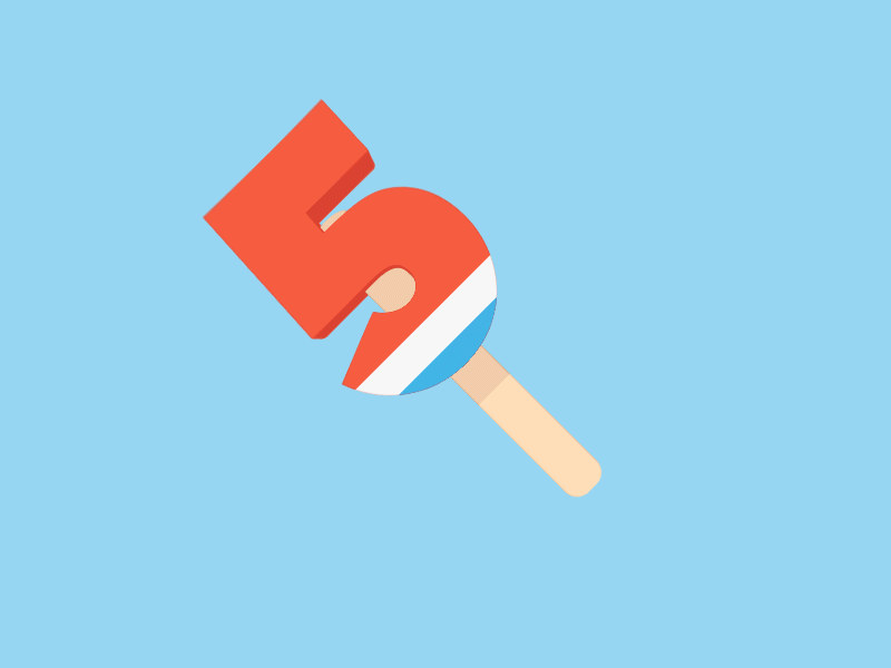 5 Shaped Popsicle 36daysoftype 5 after effects flying gif number 5 popsicle typography