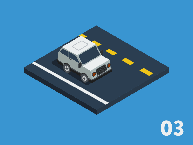 03/100 - My First Car 100daysofjustdeandre after effects car drive isometric isometry the100dayproject