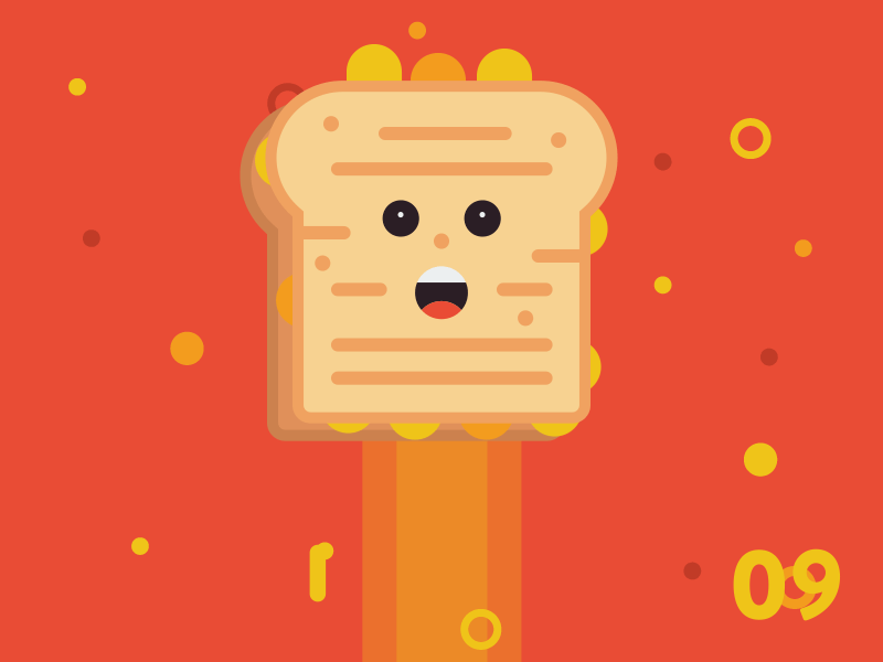 09/100: Flying Grilled Cheese after effects cheese flat design fly flying food grilled cheese nationalgrilledcheeseday orange sandwich toast yellow