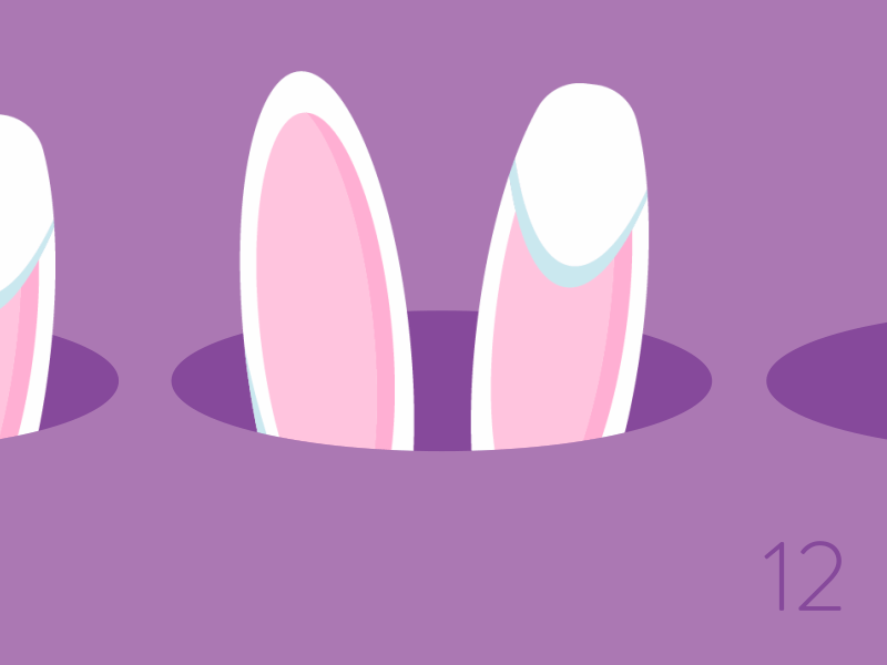 12/100: Bunny Ears after effects bunny bunny ears easter hole loop popout purple
