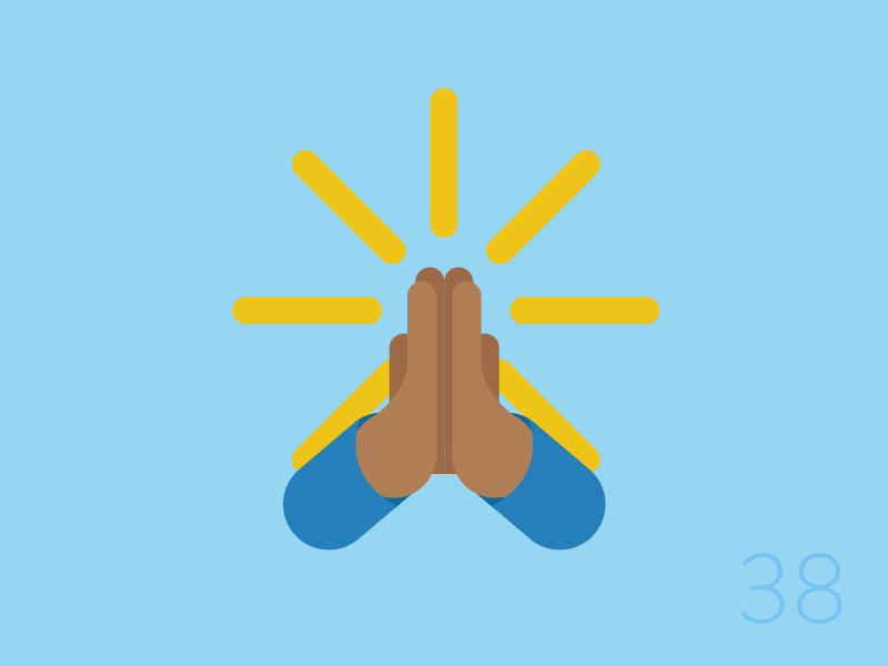 38/100: Praying Hands emoji pray