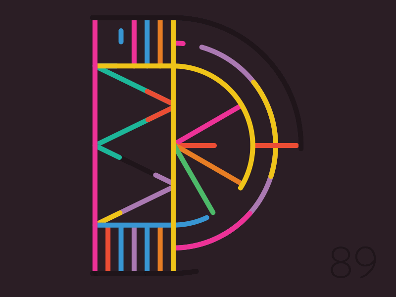 89/100: Letter D for Día 36days d 36daysoftype d gif letter d loop path type typography