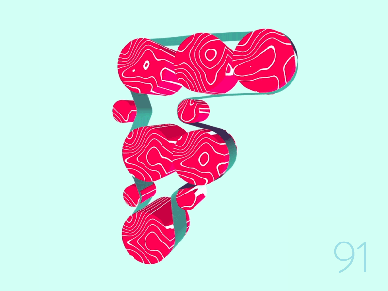 91/100: Letter F for Fábrica de fruta 36days f 36daysoftype 3d c4d escalator f gif letterf loop stairs type typography