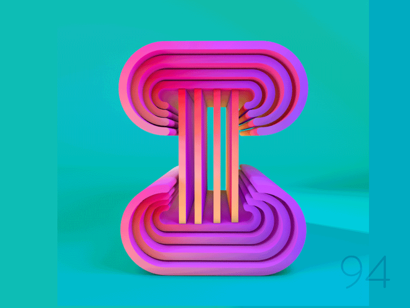 94/100: Letter I for ¡importante! 36days i 36daysoftype 3d burger c4d gif hamburger i letteri loop type typography