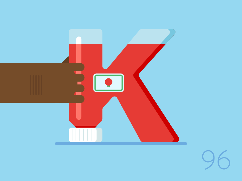 96/100: Letter K for Ketchup 36days k 36daysoftype flat gif k ketchup letter k loop squeeze type typography