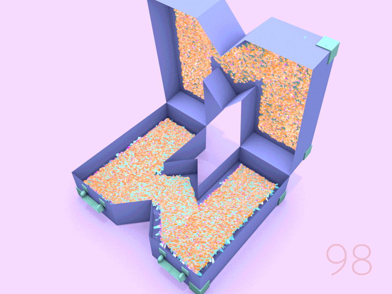 98/100: Letter M for Maleta 36days m 36daysoftype 3d c4d gif letter m luggage m suitcase type typography