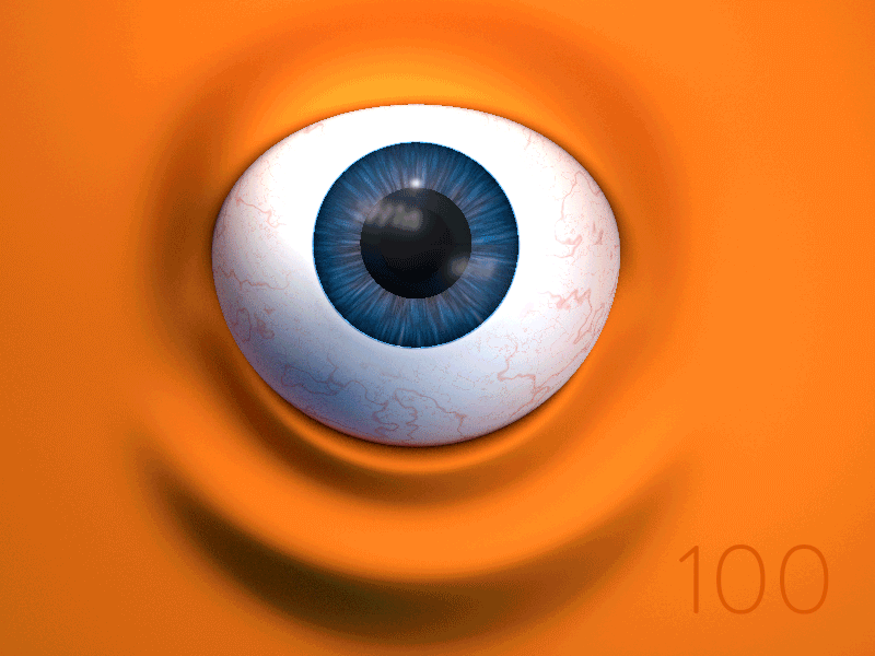 100/100: Letter O for Ojo 36days o 36daysoftype 3d c4d eye eyeball factory gif letter o o type typography