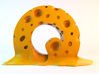 Letter Q for Queso 36days q 36daysoftype 3d c4d cheddar cheese letter q q type typography