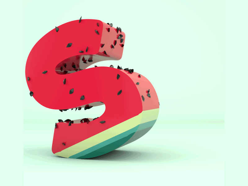 Letter S for Sandía 🍉 36days-s 36daysoftype 3d c4d letter s s type typography watermelon