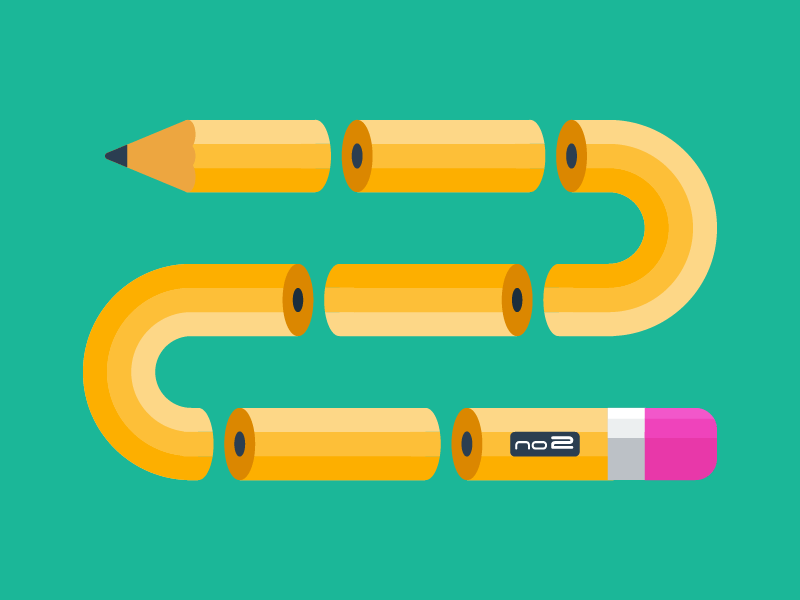 Number 2 (Dos) 36days 2 36daysoftype aftereffects gif loop number 2 pencil slide two type typography