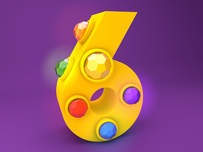 Number 6 - Infinity Wars 36days n 36daysoftype avengers c4d marvel render thanos