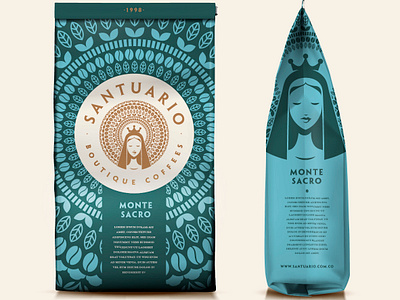 SANTIARIO PACK branding coffee colombia design funny logo packaging