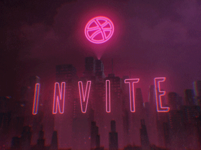 Dribbble invite giveaway! 3d dribbble futuristic giveaway invite loop