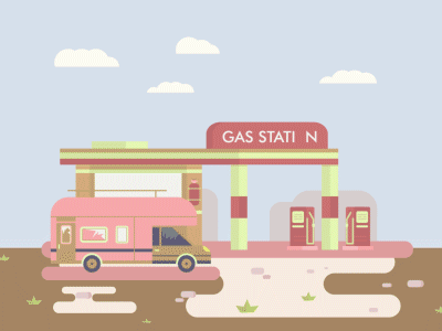 Fortnite gas station animation design flat fortnite illustration invite videogames