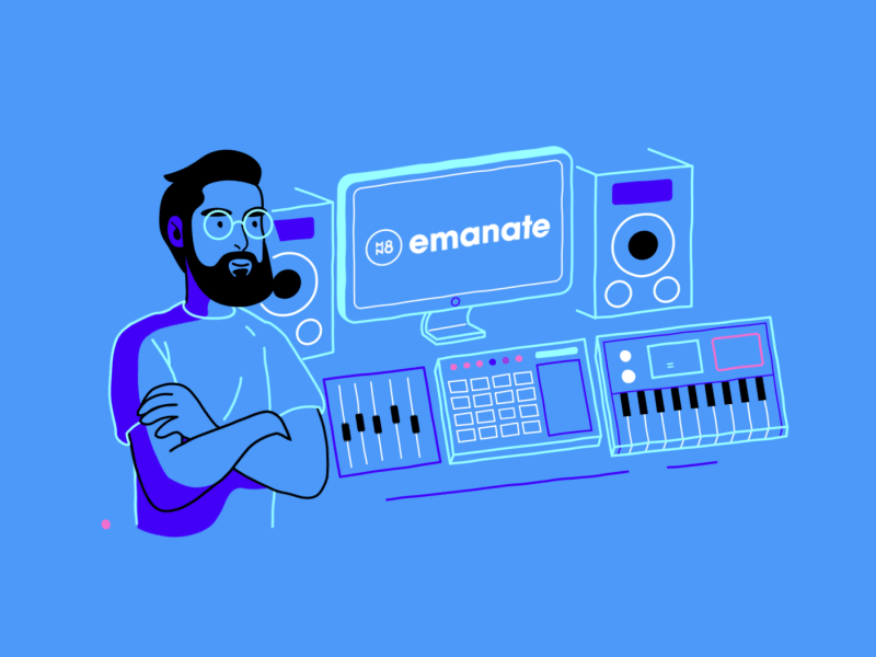 What is Emanate? #1 2d 2d animation animation art blockchain character design explainer gif illustation motion motion graphics music style