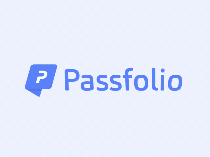 Passfolio logo animation 2d 2d animation abstract animation app art design explainer flat gif illustration logo loop motion motion design motion graphics passfolio style trading typography