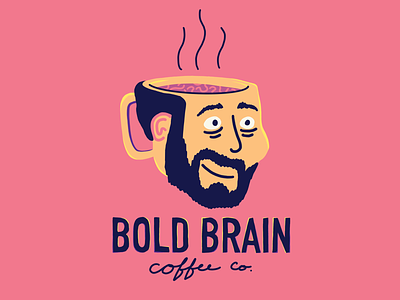 Bold Brain Coffee Logo coffee coffee branding illustration procreate zombie