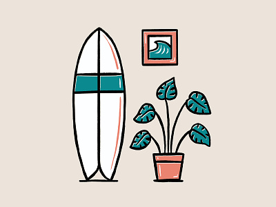Monstera Surf design illustration illustrator monstera monstera deliciosa plant plants procreate surf surfing
