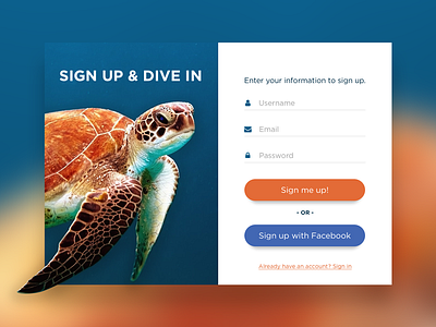Daily UI #001 - Sign Up Form by Sean Kinberger on Dribbble