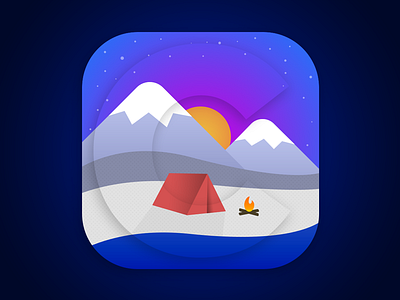 Daily UI #005 - App Icon 005 app icon blue camping daily ui gradient icon sunset ui ui design