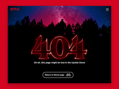 Daily UI #008 - 404 Page 008 404 404 page black challenge daily ui red stranger things ui ui design