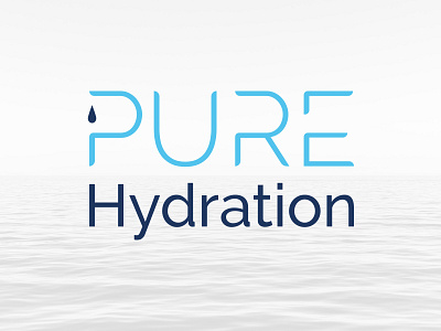 Pure Hydration Logo blue branding drip drop illustrator logo logo design logotype typography water