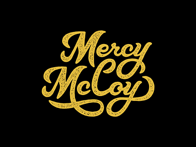 Mercy McCoy Logo black gold lettering logo stamp typography word mark