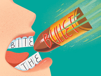 Bite The Bullet color composition design idiom illustration typography