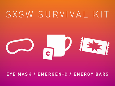 SXSW Survival Kit icons sxsw
