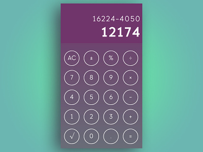 #DailyUI Challenge 004 - Calculator app ui