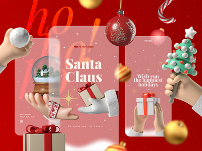 Merry Christmas 3d dribbble merry christmas ui ux ui design