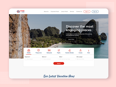 Website Design for Leisure Travel Agency adobe xd agency business clean creative holiday hotel booking leisure minimal service specindia tour travel ui ux vacation vacations website
