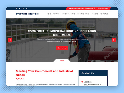 Landing Page for Commercial Roofer Industries agency cleaning commercial design industry landing page manufacturing minimal roof shopping specindia
