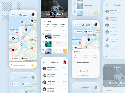 The Harbor App adobe xd anchor boat clean clean creative discover mobile app spec india travel trip ui ux