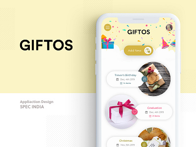 Social App for Gifts app colorful design flat gift app gifts minimal mobile app specindia white
