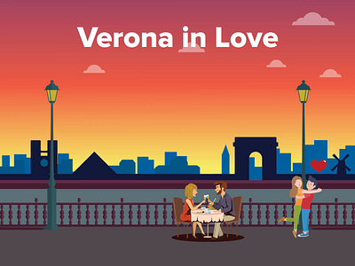 Valentine day in Verona adobe illustrator branding city design festival flat illustration love specindia valentine vector verona