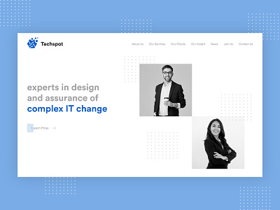 Home Page Design for IT Company adobe xd clean creative corporate design flat information technology inspiration it landing page specindia ui ux website white