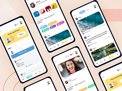 Social Meet Mobile Application adobe xd android app dating design flat friends ios meet meeting mobile mobile app network social specindia tinder ui ux